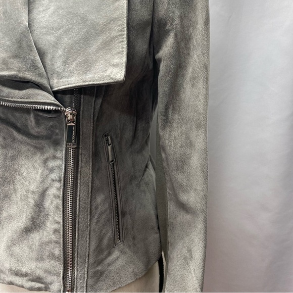 BCBGeneration Women's Gray Suede Jacket Small Pockets Sleeve Zippers - Picture 12 of 16